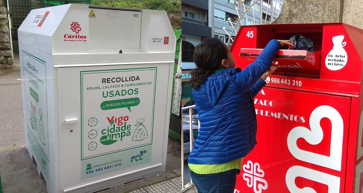 Nuevos-contenedores-blancos-para-la-recogida-de-ropa-calzado-y-complementos-usados de Tui - Vigo